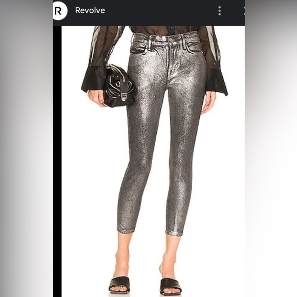 Frame Le High Skinny Crop Color Chrome Noir Size 25 - Picture 2 of 6